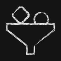 Icon filter. Internet network elements. Icon in chalk style. vector