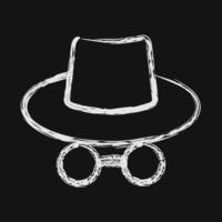 Icon incognito mode. Internet network elements. Icon in chalk style. vector
