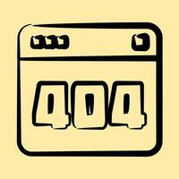 Icon error 404. Internet network elements. Icon in hand drawn style. vector