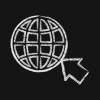 Icon internet. Internet network elements. Icon in chalk style. vector