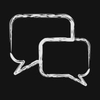Icon chat. Internet network elements. Icon in chalk style. vector