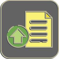 Icon upload. Internet network elements. Icon in embossed style. vector