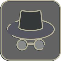 Icon incognito mode. Internet network elements. Icon in embossed style. vector