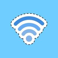 Cutting line sticker wifi. Internet network elements. vector