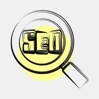 Icon seo. Internet network elements. Icon in color spot style. vector
