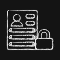 Icon data protection. Internet network elements. Icon in chalk style. vector