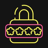Icon password. Internet network elements. Icon in neon style. vector