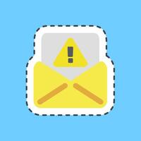 Cutting line sticker spam. Internet network elements. vector