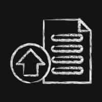 Icon upload. Internet network elements. Icon in chalk style. vector