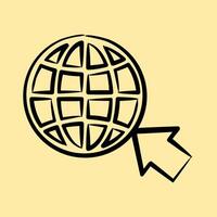 Icon internet. Internet network elements. Icon in hand drawn style. vector