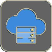 Icon cloud storage. Internet network elements. Icon in embossed style. vector