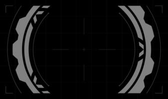 Futuristic tech radar screen. Display frame on black background. vector