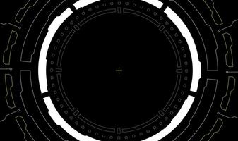 Abstract futuristic target background. Cyberpunk circuit board on black background vector