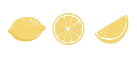 Minimalist lemon illustrations for fresh citrus design. Lemon is ideal for healthy food and summer projects vector