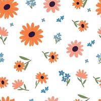 Vibrant floral pattern for spring, cheerful floral design element, endless pattern vector