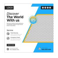 Festival tour social media posts and web banner square design vector