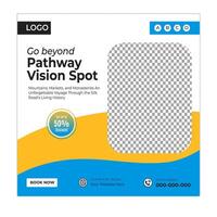 Eco travel social media posts and web banner square design template vector