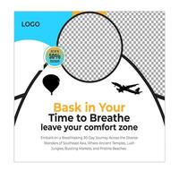 Travel deal social media posts and web banner square design template vector