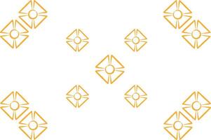 Geometric yellow Flower Pattern on White Background vector