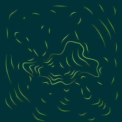 Abstract Green Line Art Dark Background Swirling Design Minimalist Style