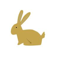 Flat illustration of a rabbit with a calm and adorable expression. Perfect for Easter themes, pet collections, childrens content, and educational graphics vector