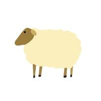 Minimalist illustration of a sheep with a fluffy look. Great for farm scenes, childrens books, wool industry content, or educational projects vector