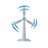 Wind turbine flat for clean energy, renewable power, and eco-friendly themes. Great for environmental and sustainability graphics and projects vector