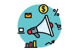 Marketing icon. colored outline icon style. icon related to branding. business elements illustration vector
