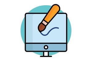 Design icon. colored outline icon style. icon related to brand. business elements illustration vector