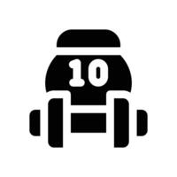 gym equipment glyph icon. Strong and solid icon for websites and mobile apps. vector