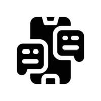 online chat glyph icon. Strong and solid icon for websites and mobile apps. vector