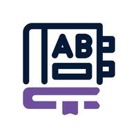 text book dual tone icon. Sleek and modern icon for websites and mobile apps. vector