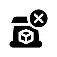 no sugar glyph icon. Strong and solid icon for websites and mobile apps. vector