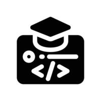 academic program glyph icon. Strong and solid icon for websites and mobile apps. vector
