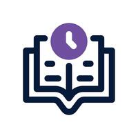 reading time dual tone icon. Sleek and modern icon for websites and mobile apps. vector