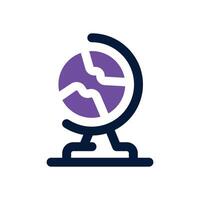 globe dual tone icon. Sleek and modern icon for websites and mobile apps. vector