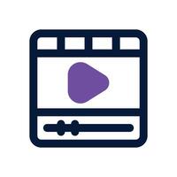 play dual tone icon. Sleek and modern icon for websites and mobile apps. vector