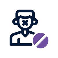 silent dual tone icon. Sleek and modern icon for websites and mobile apps. vector