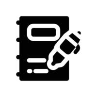notes glyph icon. Strong and solid icon for websites and mobile apps. vector