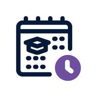 class schedule dual tone icon. Sleek and modern icon for websites and mobile apps. vector