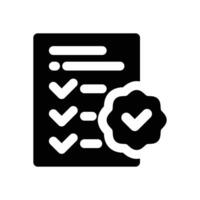 passed glyph icon. Strong and solid icon for websites and mobile apps. vector