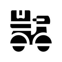 motorcycle delivery glyph icon. Strong and solid icon for websites and mobile apps. vector