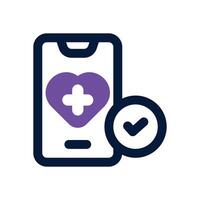 health app dual tone icon. Sleek and modern icon for websites and mobile apps. vector