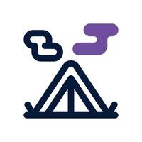 camping tent dual tone icon. Sleek and modern icon for websites and mobile apps. vector