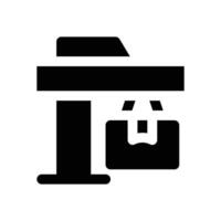 crane glyph icon. Strong and solid icon for websites and mobile apps. vector