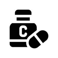 vitamin glyph icon. Strong and solid icon for websites and mobile apps. vector