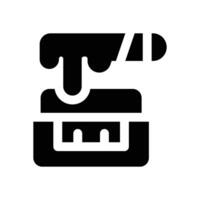 waxing glyph icon. Strong and solid icon for websites and mobile apps. vector