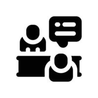 interview glyph icon. Strong and solid icon for websites and mobile apps. vector