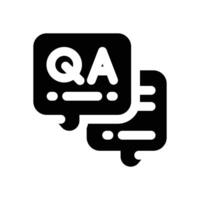 q and a glyph icon. Strong and solid icon for websites and mobile apps. vector