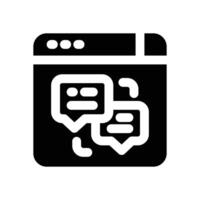 online discussion glyph icon. Strong and solid icon for websites and mobile apps. vector